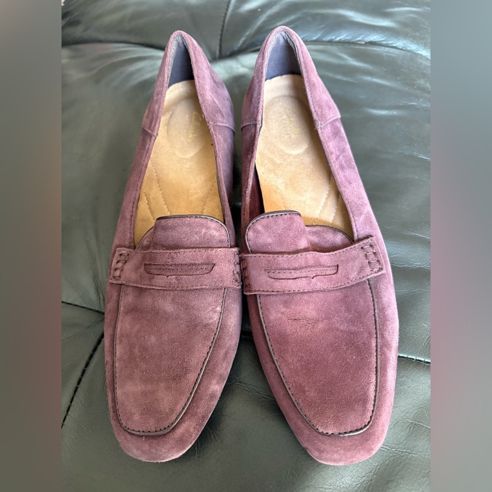 Clarks Artisan Plum Suede Loafers - Picture 5 of 5